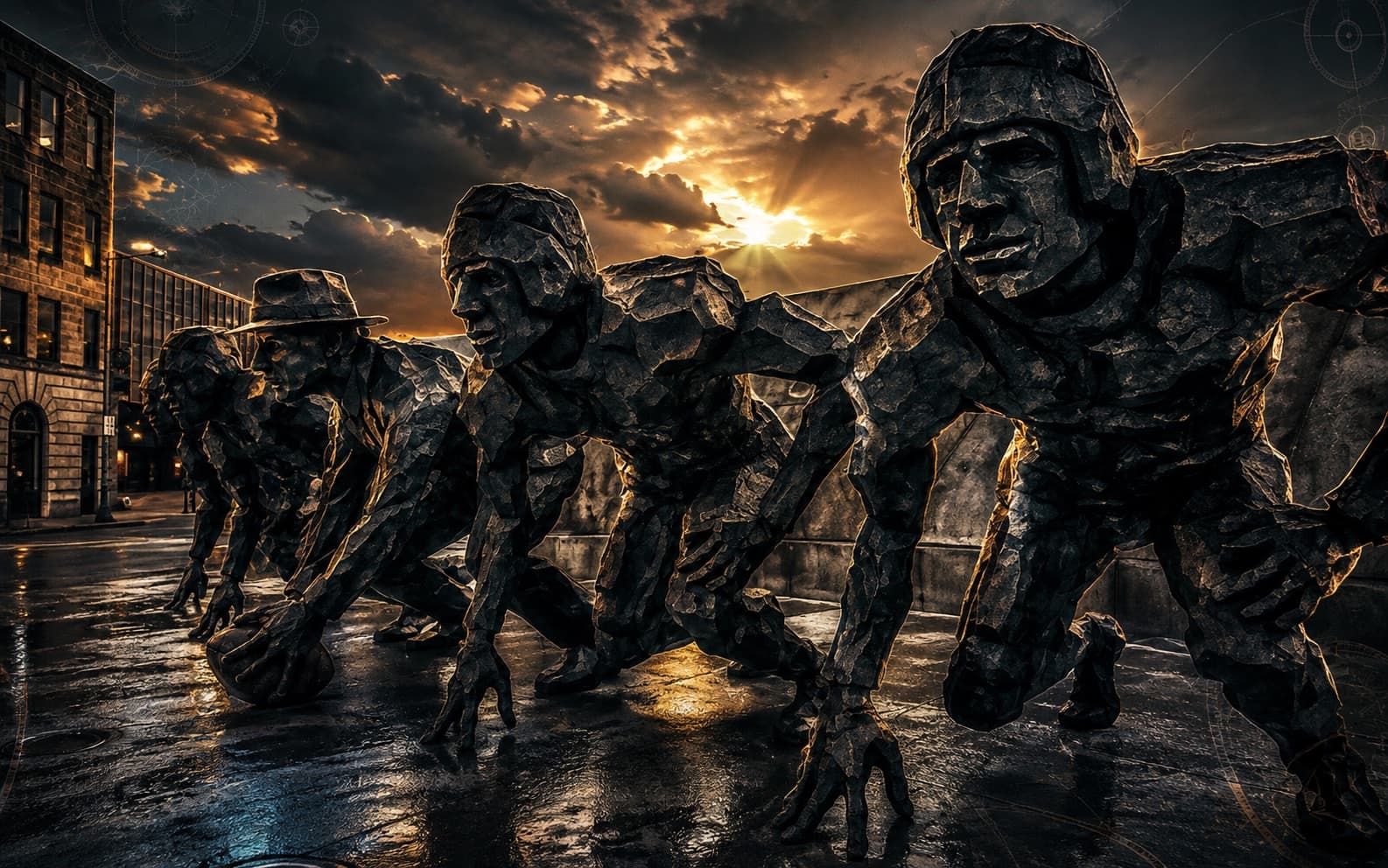 Competitive Canton sculpture at sunset